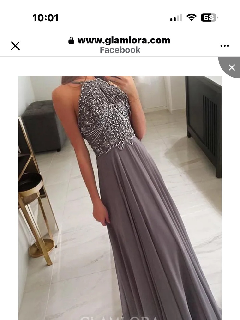 Glamour Beaded Bodice Maxi Dress in champagne